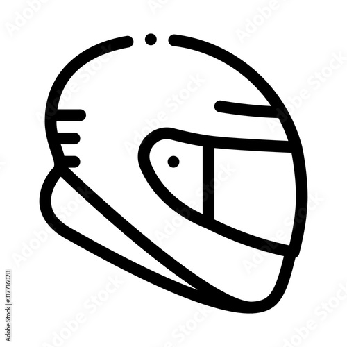 Protective Helmet Icon Vector. Outline Protective Helmet Sign. Isolated Contour Symbol Illustration