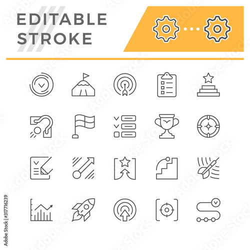 Set line icons of goal