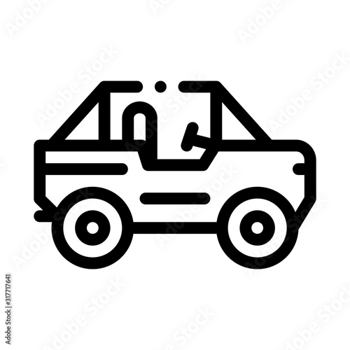 Car Icon Vector. Outline Car Sign. Isolated Contour Symbol Illustration