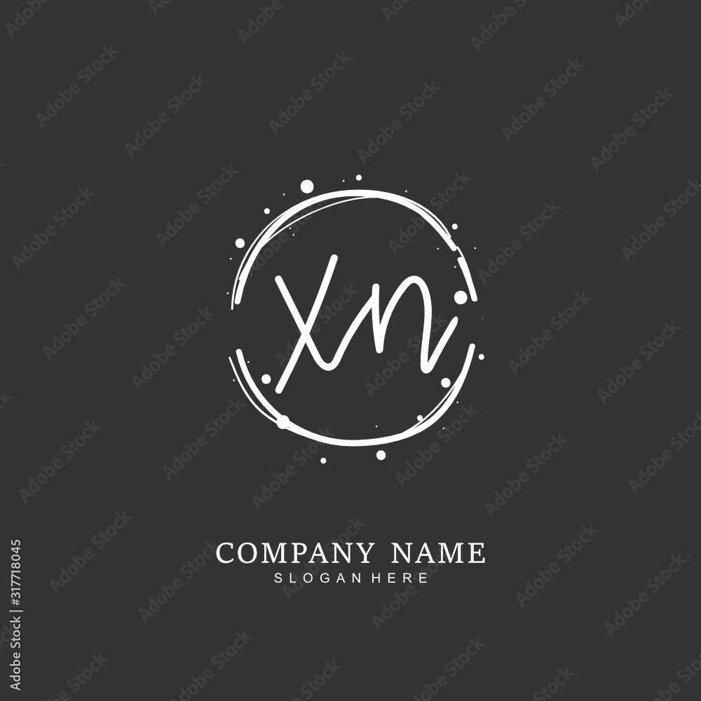 Handwritten initial letter X N XN for identity and logo. Vector logo template with handwriting and signature style. Handwritten initial letter X N XN for identity and logo. Vector logo template with handwriting and signature style.