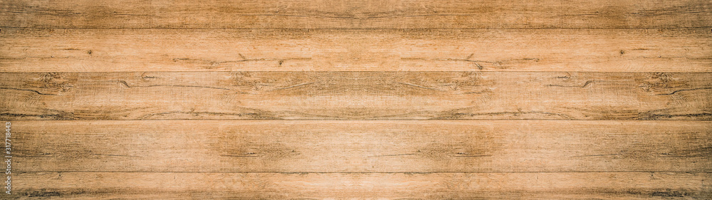 Fototapeta premium old brown rustic light bright wooden texture - wood background panorama banner long