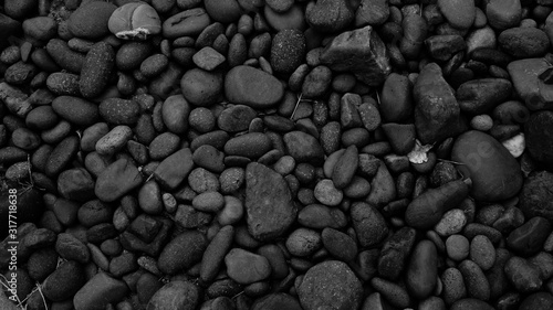 black stones background. pebble beach