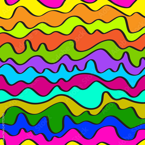 seamless positive vector of wavy lines, abstract liquid pattern, bright background of curves