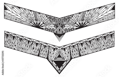 Bracelets tattoo designs. Geometrical ornate borders.