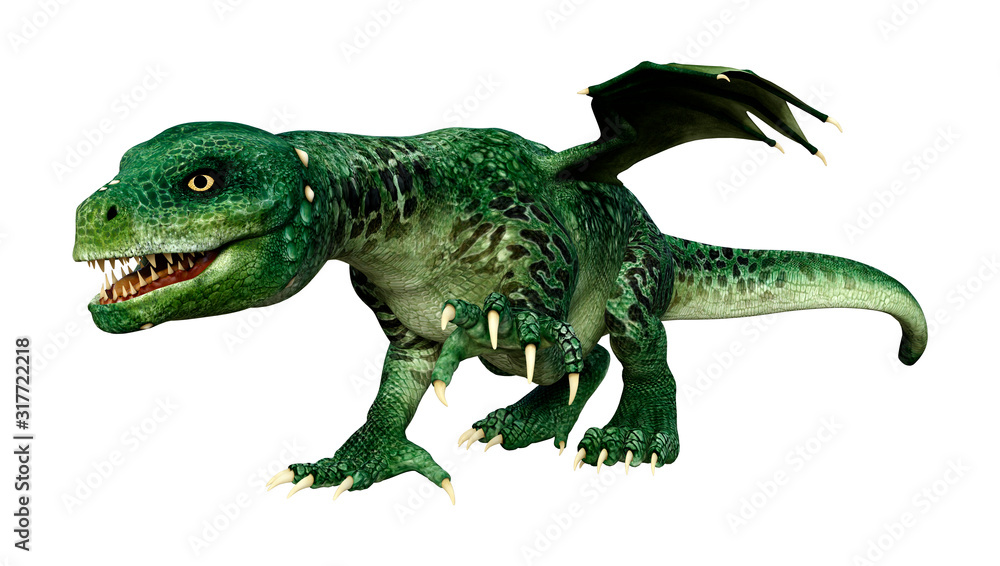 Obraz premium 3D Rendering Fairy Tale Dragon on White