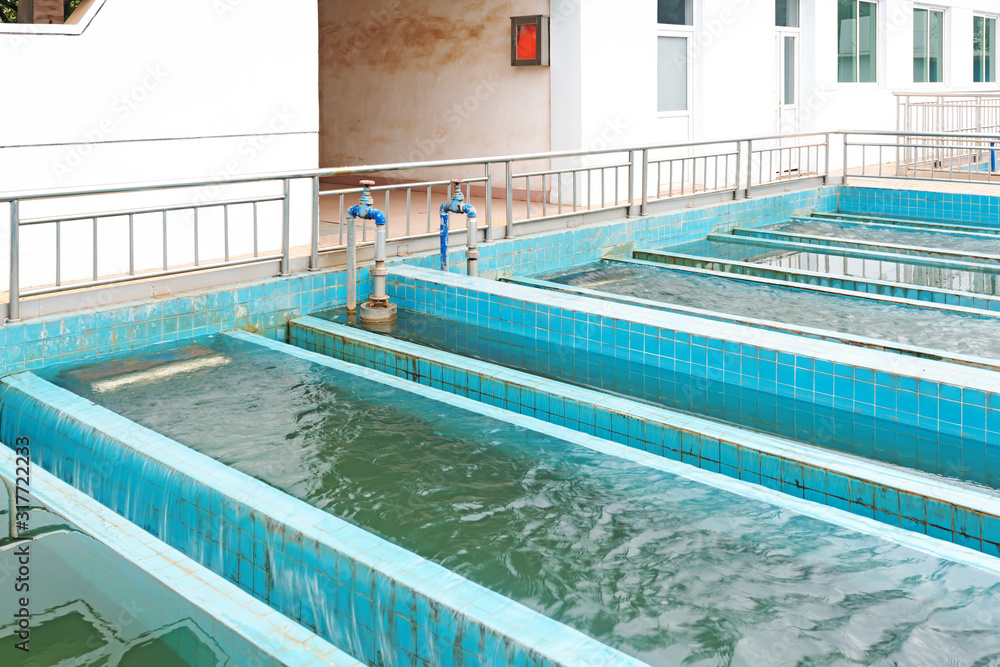 Fototapeta premium Modern urban wastewater treatment plant