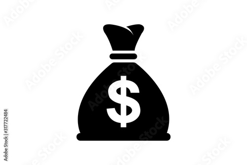 Money bag icon, dollar in bag icon vector illustration