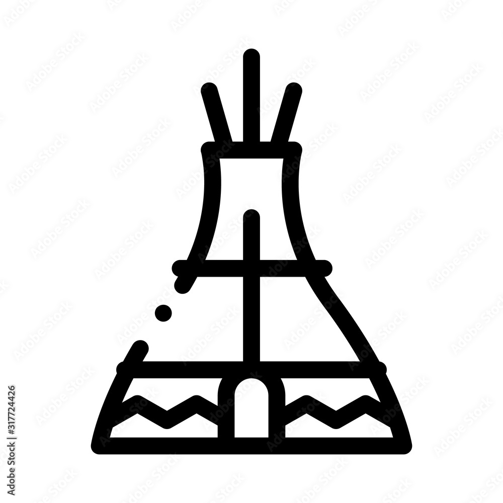 Wigwam Icon Vector. Outline Wigwam Sign. Isolated Contour Symbol Illustration Wigwam Icon Vector. Outline Wigwam Sign. Isolated Contour Symbol Illustration