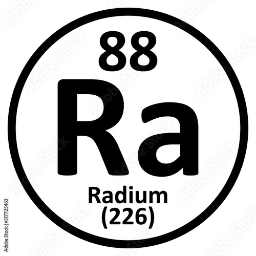 Periodic table element radium icon.