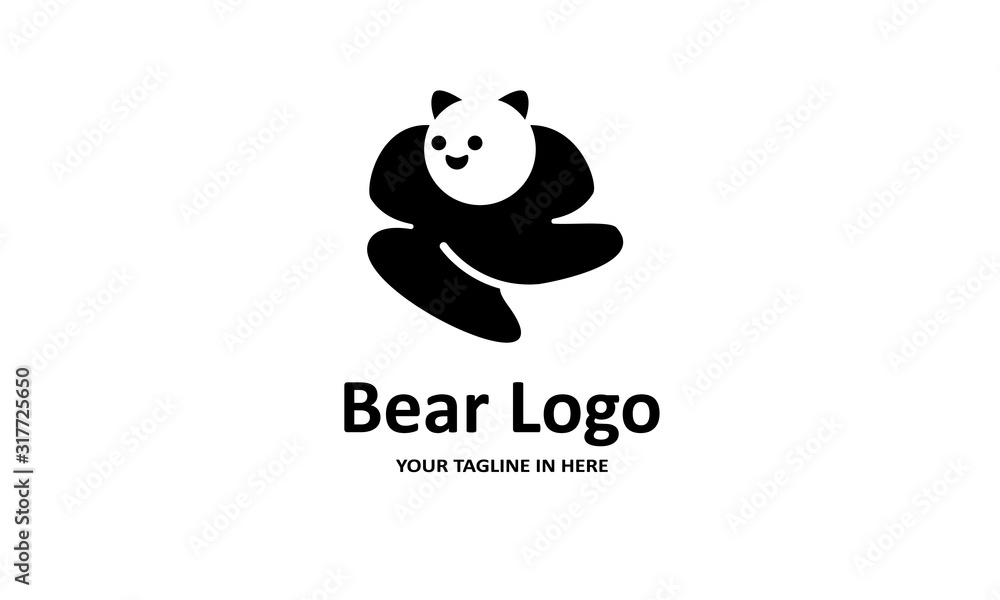 The flat bear logo concept is perfect for business, technology, contractor and housing symbols, health,sport, restaurants, education The flat bear logo concept is perfect for business, technology, contractor and housing symbols, health,sport, restaurants, education