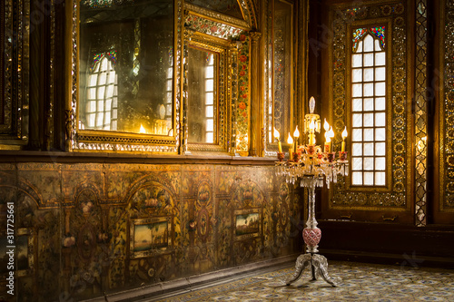 Old Wind Catcher building interior view in Golestan palace museum in Tehran, Iran