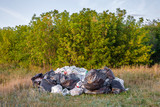 Garbage in the nature. Human pollution