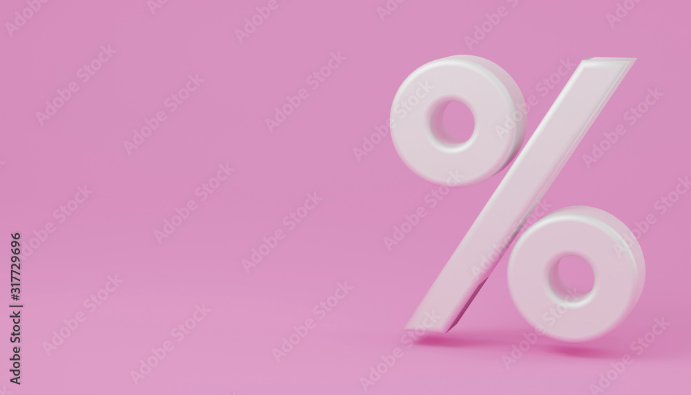Glossy silver 3d render percent symbol isolated on pink background with clipping path, alphabet discount pattern. Modern font for business ,banner, poster, cover, logo design template element. - obrazy, fototapety, plakaty 