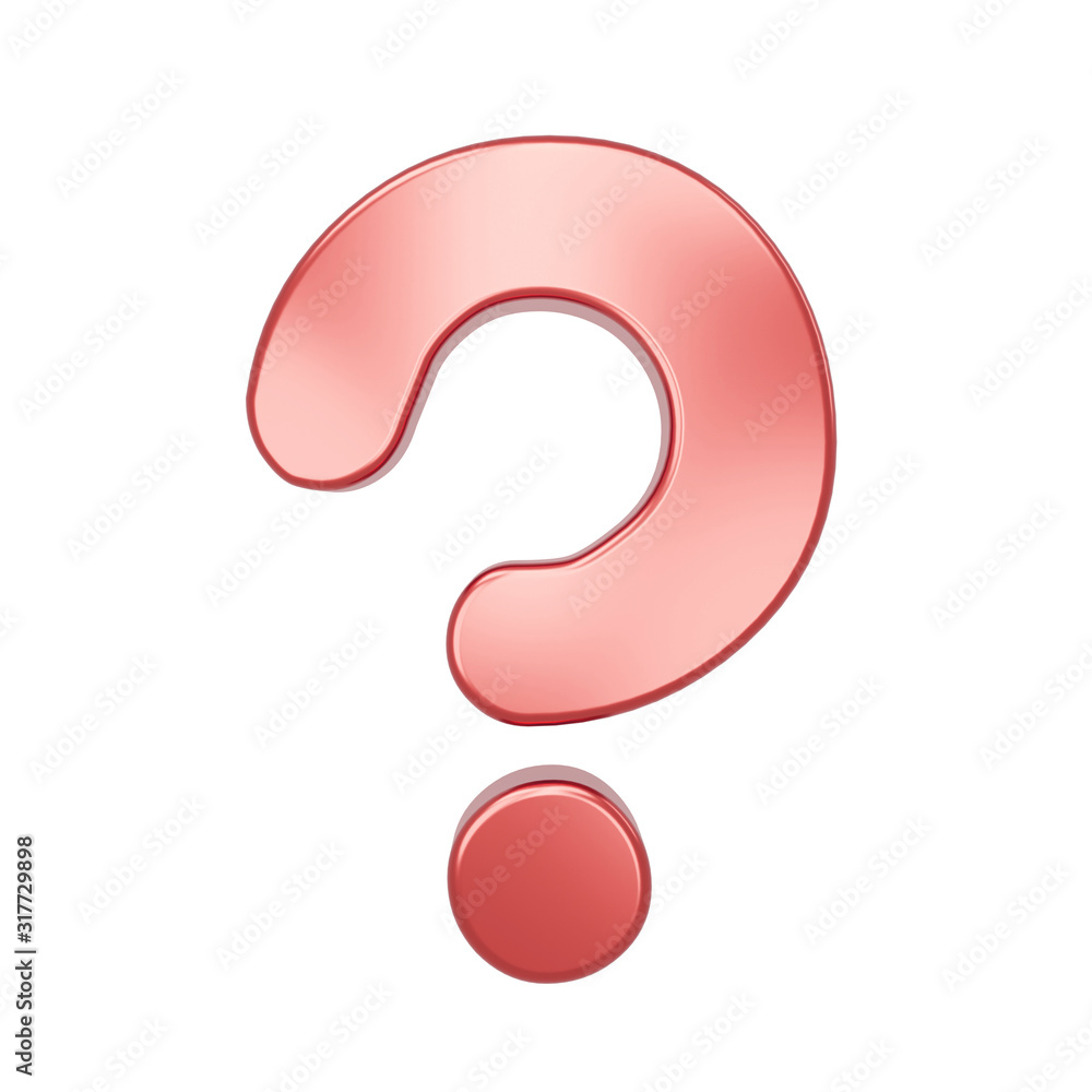 Rose gold question mark symbol isolated on white background with clipping path. High detailed 3D font character, Modern font for business ,banner, poster, cover,logo design template element. 3d render Rose gold question mark symbol isolated on white background with clipping path. High detailed 3D font character, Modern font for business ,banner, poster, cover,logo design template element. 3d render