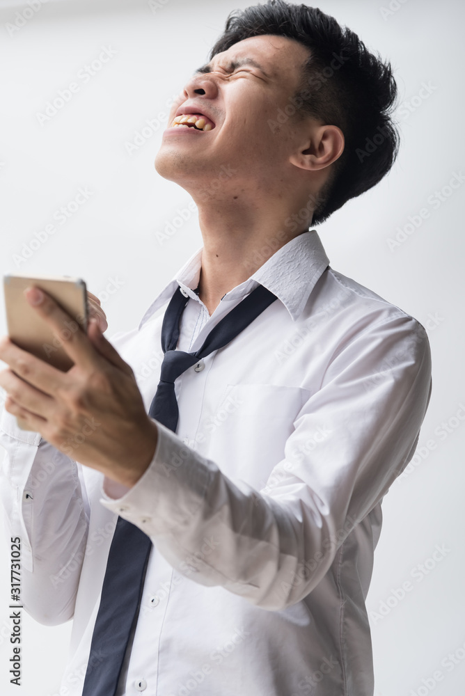 One man show feeling face angry,serious,shock,disappoint,headache, Man nay have business problems,life problem or come to work late. One man show feeling face angry,serious,shock,disappoint,headache, Man nay have business problems,life problem or come to work late.