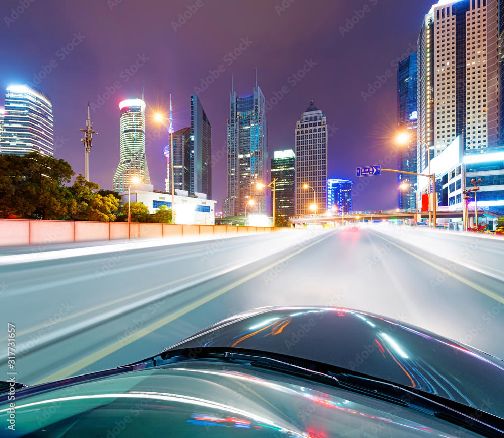 speeding car go through the city speeding car go through the city