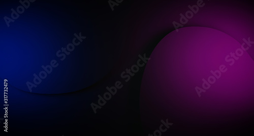 Dark background with blue and purple backlighting. Background for a poster, banner, or business card. 3D rendering.