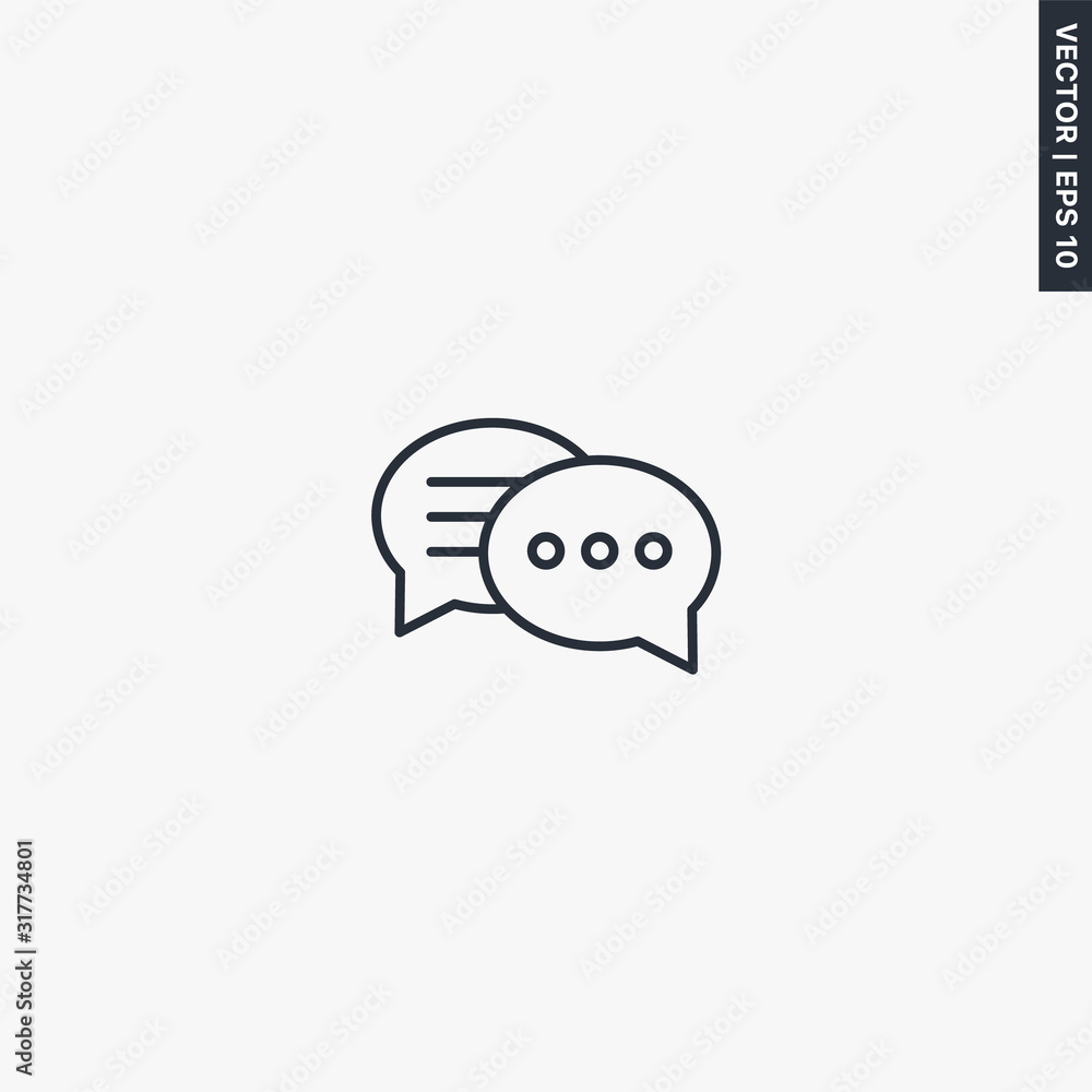 Chat, dialogue, linear style sign for mobile concept and web design Chat, dialogue, linear style sign for mobile concept and web design