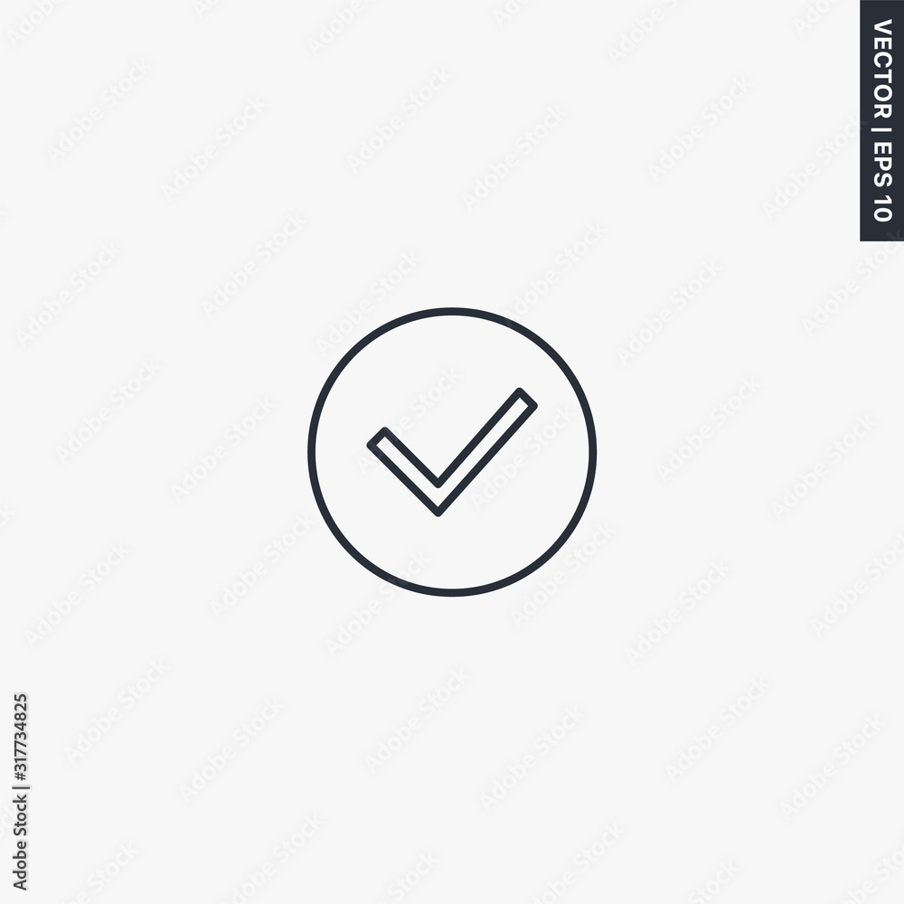 Check, linear style sign for mobile concept and web design Check, linear style sign for mobile concept and web design