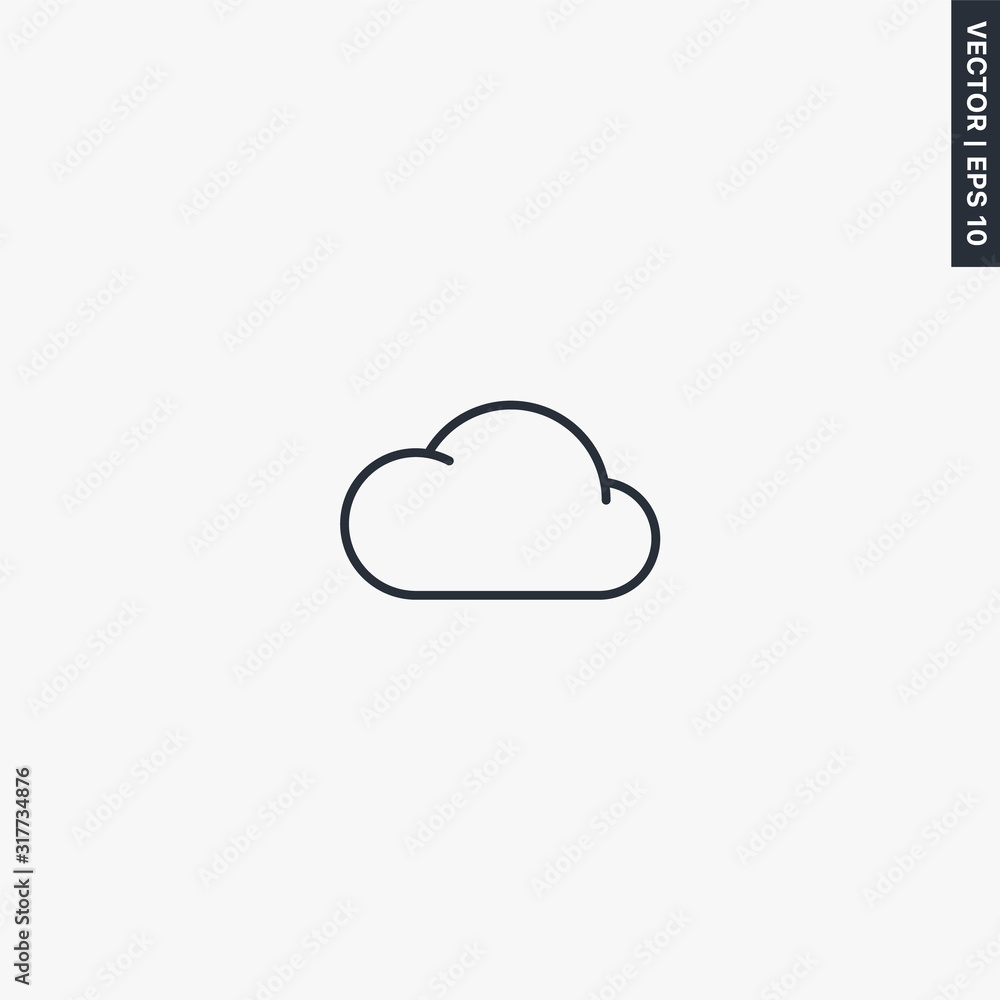 Cloud computing, linear style sign for mobile concept and web design Cloud computing, linear style sign for mobile concept and web design