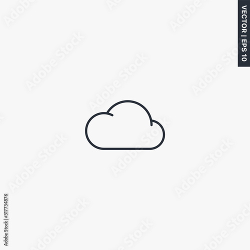 Cloud computing, linear style sign for mobile concept and web design