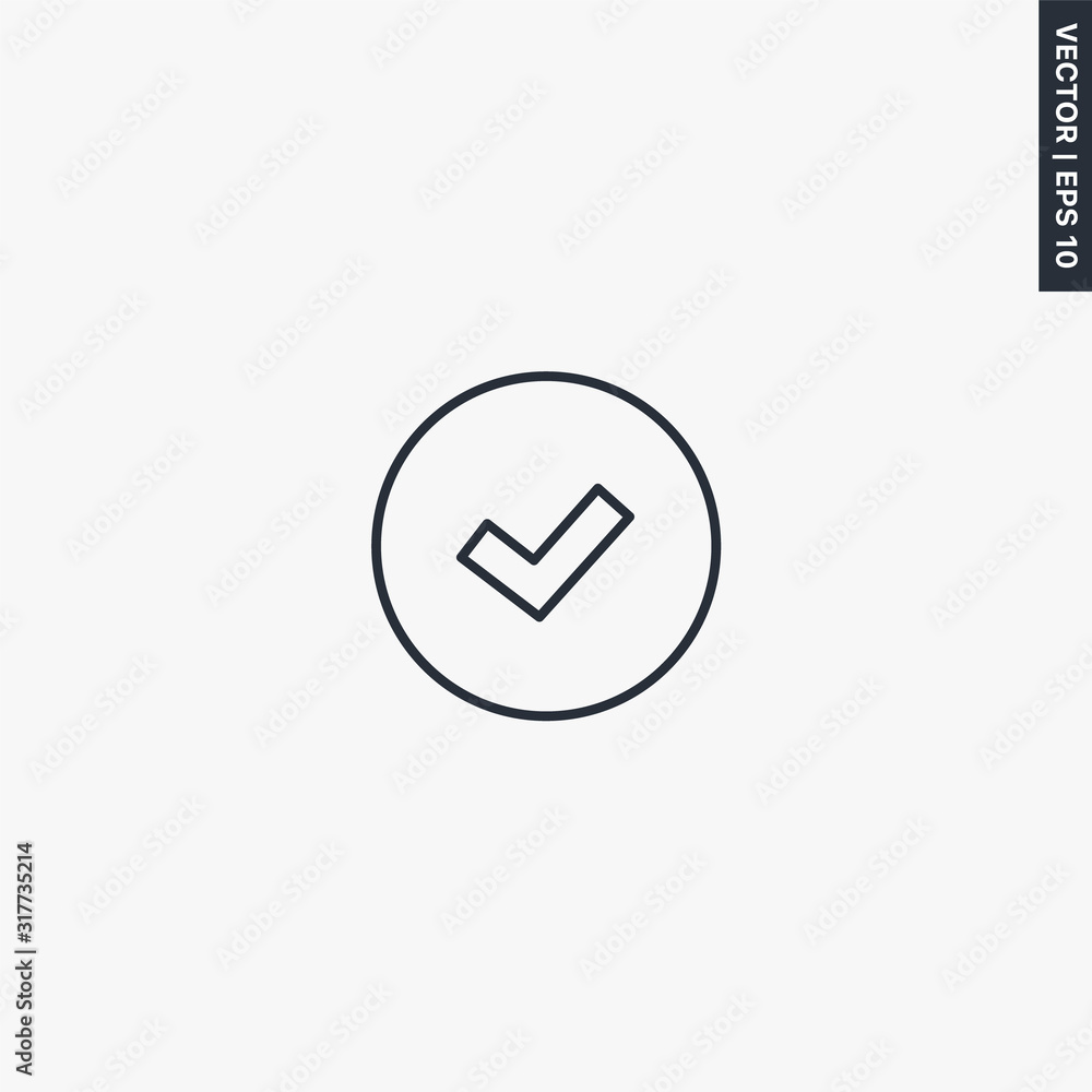 Done, linear style sign for mobile concept and web design Done, linear style sign for mobile concept and web design