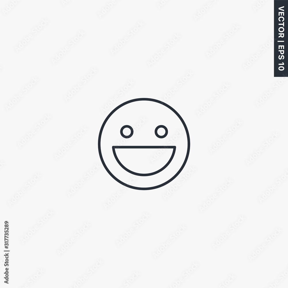 Emotion of joy, linear style sign for mobile concept and web design Emotion of joy, linear style sign for mobile concept and web design