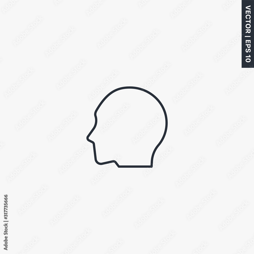 Head, linear style sign for mobile concept and web design Head, linear style sign for mobile concept and web design