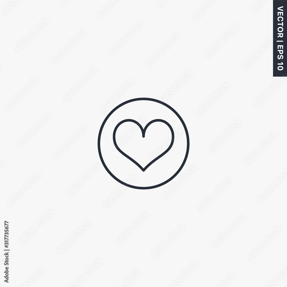 Heart, linear style sign for mobile concept and web design Heart, linear style sign for mobile concept and web design