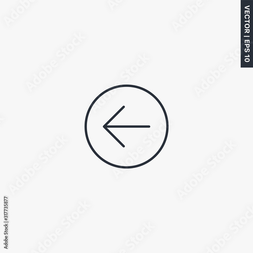 Left arrow, linear style sign for mobile concept and web design © wasiliyg