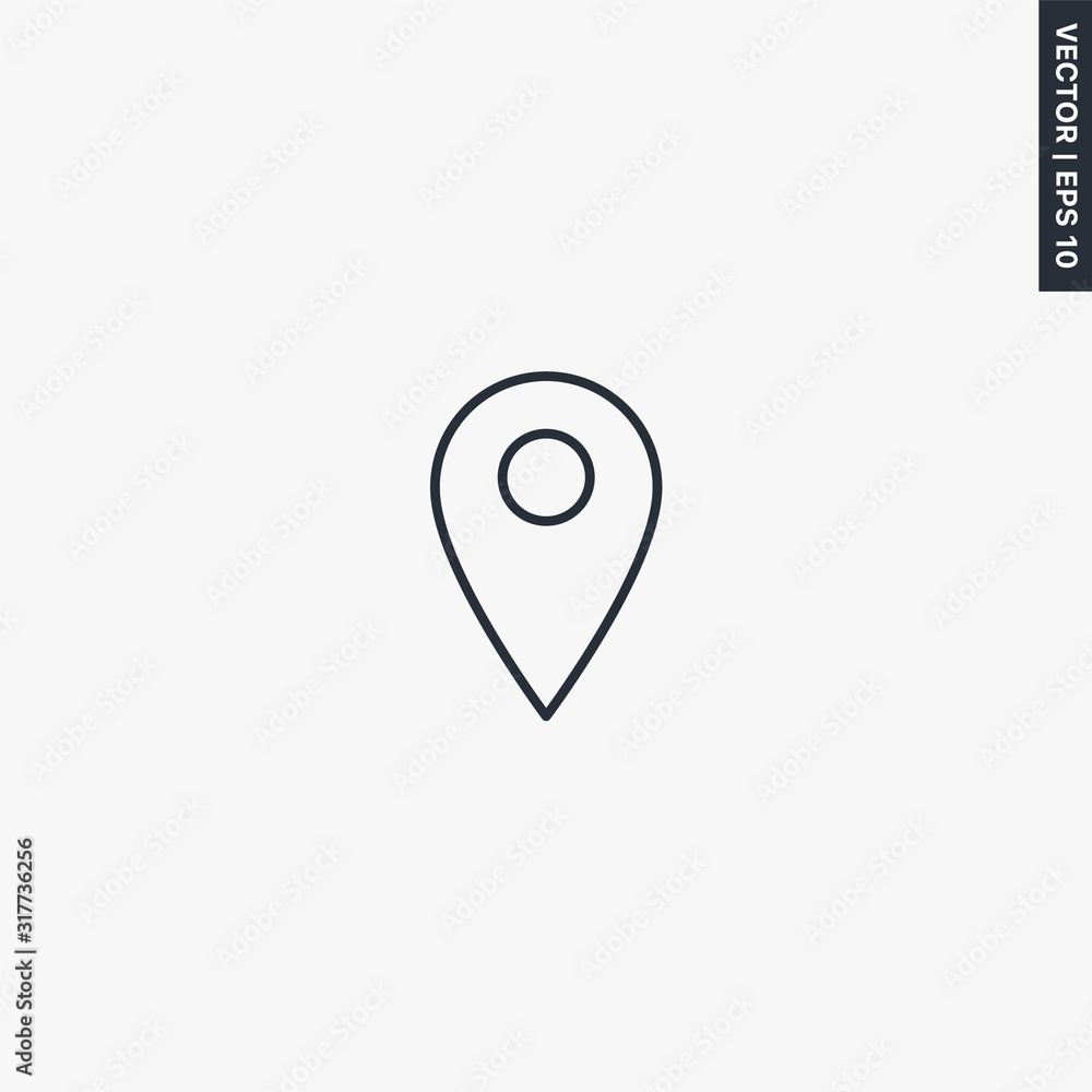 Map pin, linear style sign for mobile concept and web design Map pin, linear style sign for mobile concept and web design