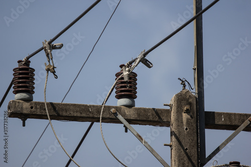 Brown ceramic of Electrical insulator photo