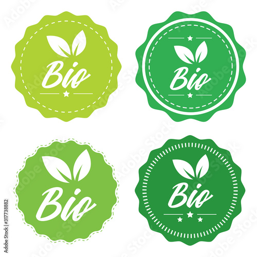 Autocollants et badges pour aliments et boissons biologiques, restaurant, magasin d'alimentation, produits naturels, aliments frais de ferme, promotion de produits sains. Insignes de produits naturels