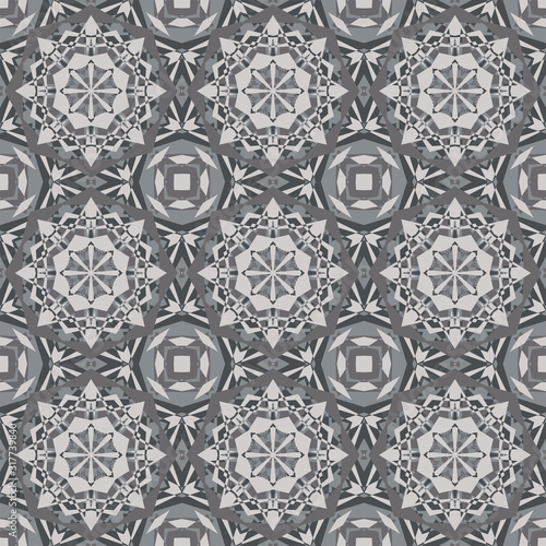 Creative color abstract geometric pattern in gray, vector seamless, can be used for printing onto fabric, interior, design, textile