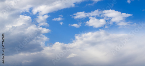 Blue sky Panoramic. Clouds Panoramic background.