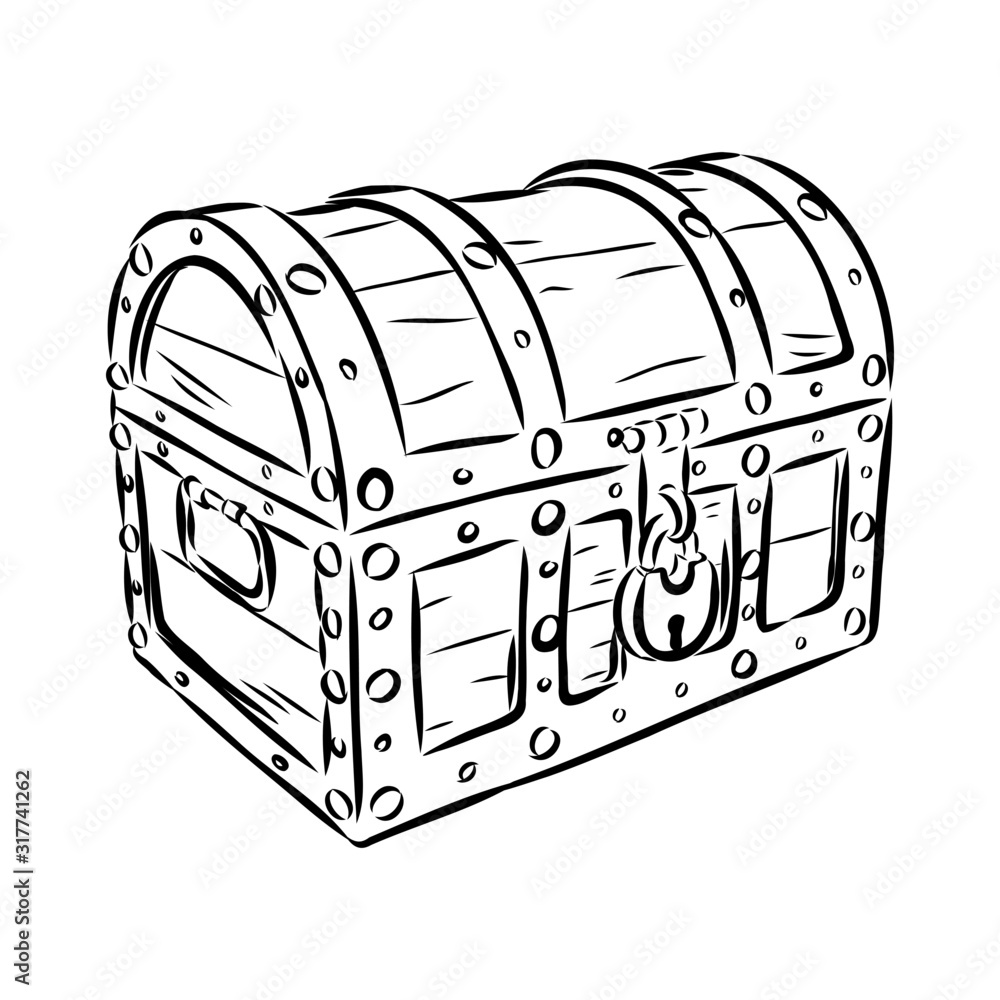 Obraz premium chest with treasure isolated on white