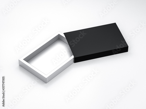 Black with silver sliding box Mockup packaging