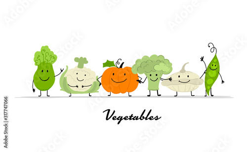 Funny smiling vegetables, character for your design