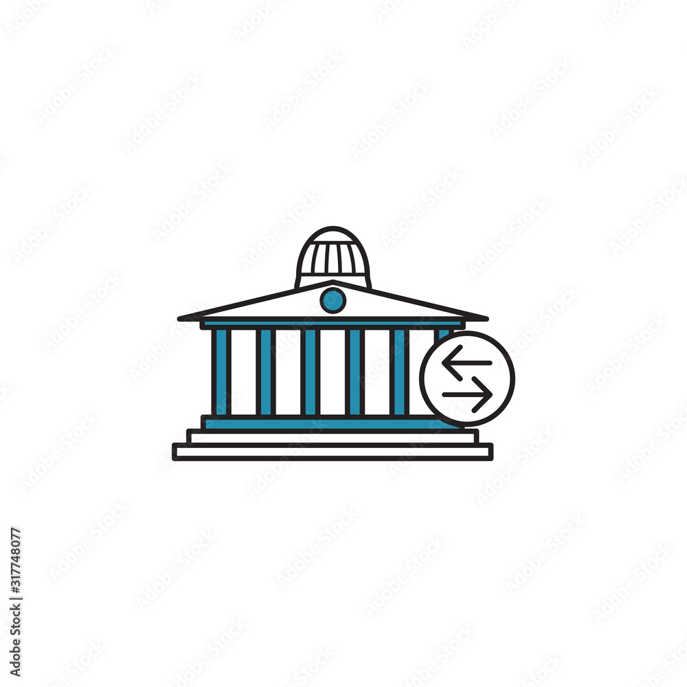 Bank building icon