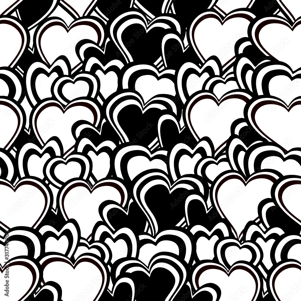 seamless black and white abstract doodle heart patterns seamless black and white abstract doodle heart patterns