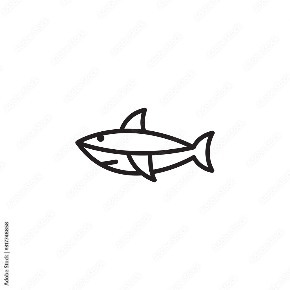 Shark vector icon, wild sea animal symbol. Modern, simple flat vector illustration for web site or mobile app