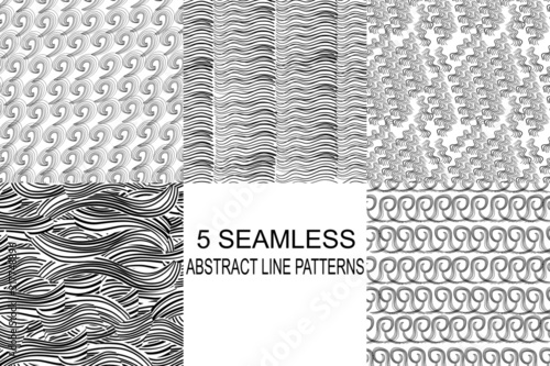 Wallpaper Mural collection of abstract line seamless patterns Torontodigital.ca
