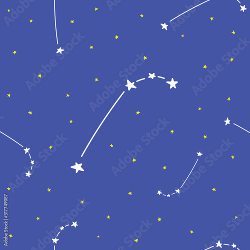 Constellation stars set horoscope decoration seamless pattern