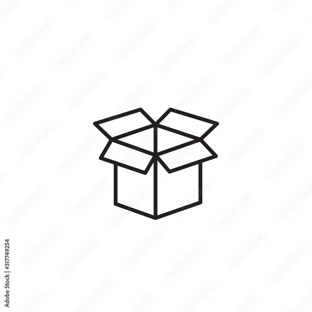 Open Box Icon. Package sign. Vector illustration on a white background. Symbol for your web site design, logo, app, UI. Vector illustration, EPS Open Box Icon. Package sign. Vector illustration on a white background. Symbol for your web site design, logo, app, UI. Vector illustration, EPS