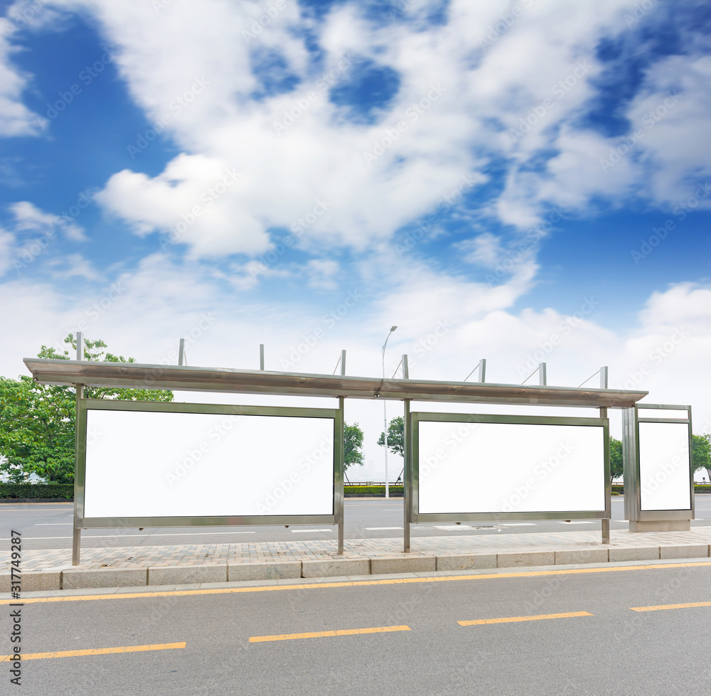 Obraz premium Bus stop billboard