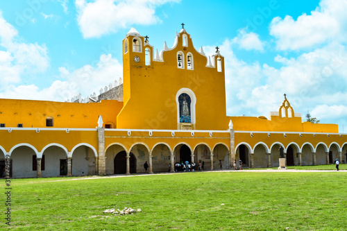 The San Antonio Monastery in the yellow city of Izamal