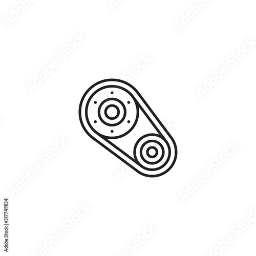 Timing Belt vector icon. Automotive belt sign. Trendy Flat style for graphic design, Web site, UI. EPS10. Vector illustration