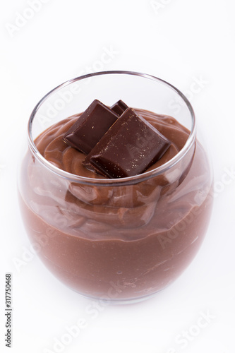 chocolate yoghurt in glass