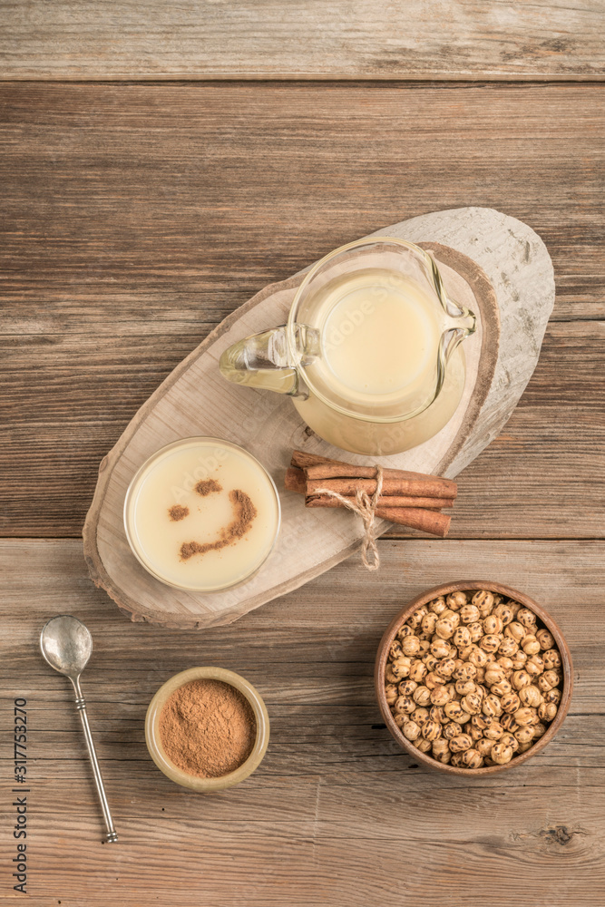 boza that fermented traditional Turkish beverage on a wooden table boza that fermented traditional Turkish beverage on a wooden table