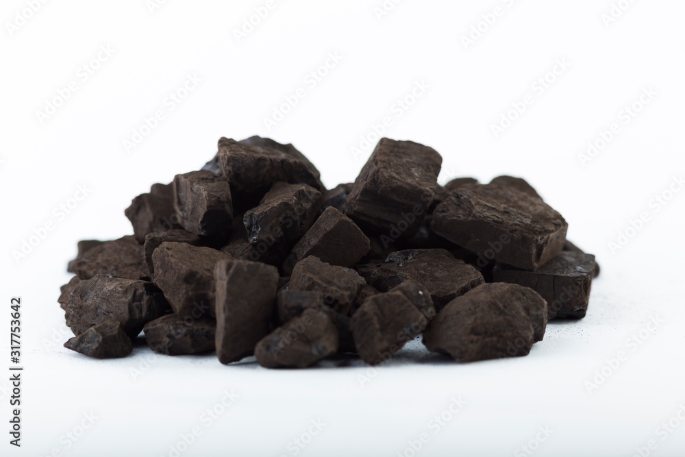 black coal on a white background black coal on a white background
